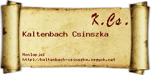 Kaltenbach Csinszka névjegykártya